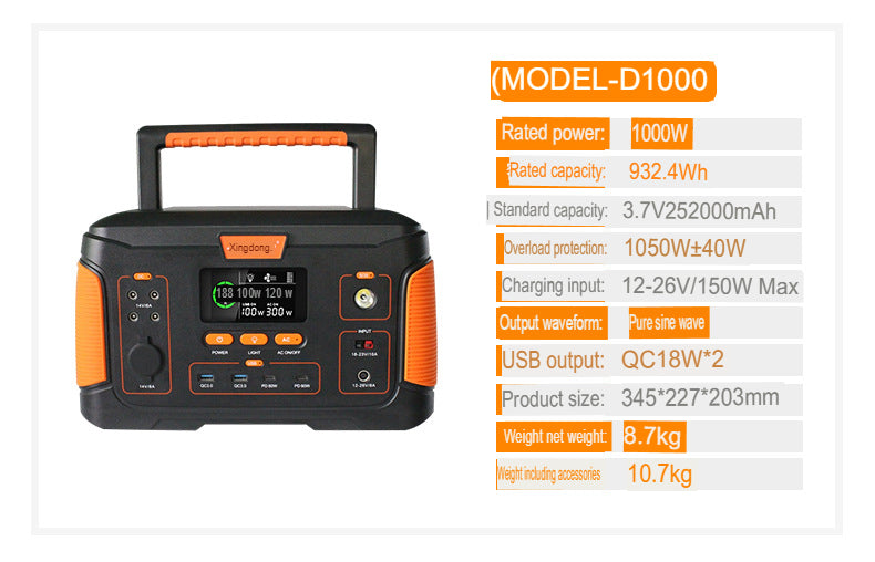 Portable Power Station 1000W - PowerBackupSA