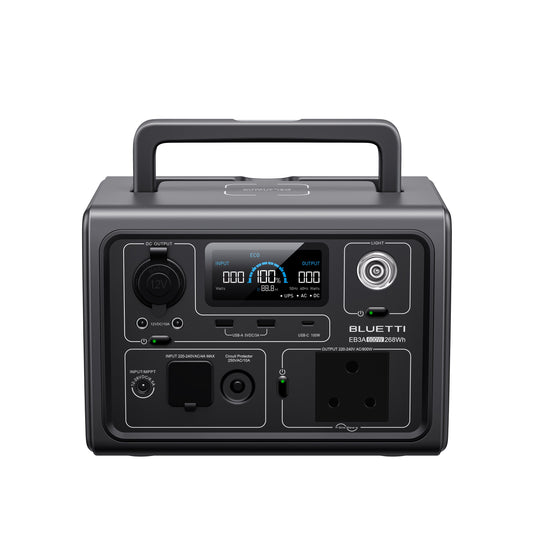 BLUETTI EB3A | Your Compact Portable Power Station with 600W Output and 268Wh Capacity"