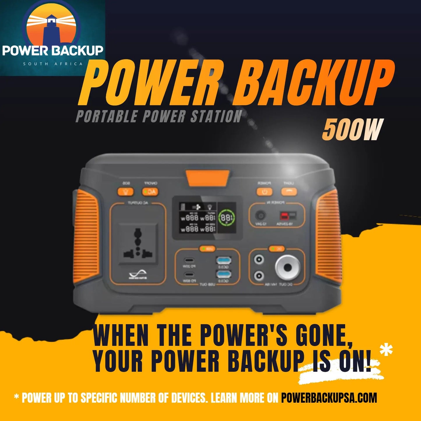 Portable Power Station 500W - PowerBackupSA